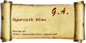 Gyurcsik Alex névjegykártya